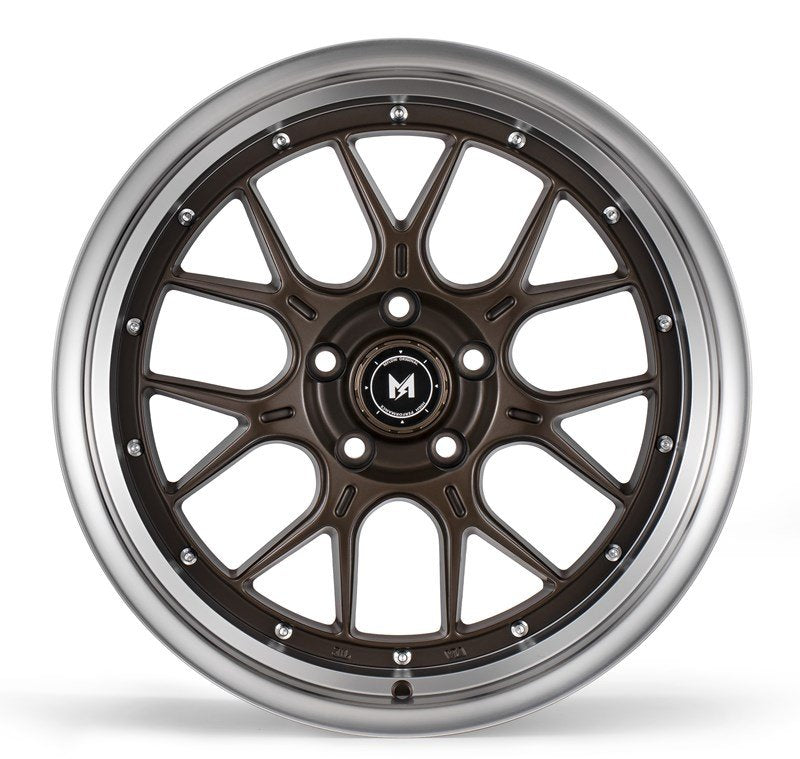 MFlow MFL2 18X9.5 5X100 ET35 73.1 - Stunning Matt Bronze Machined Lip Wheels