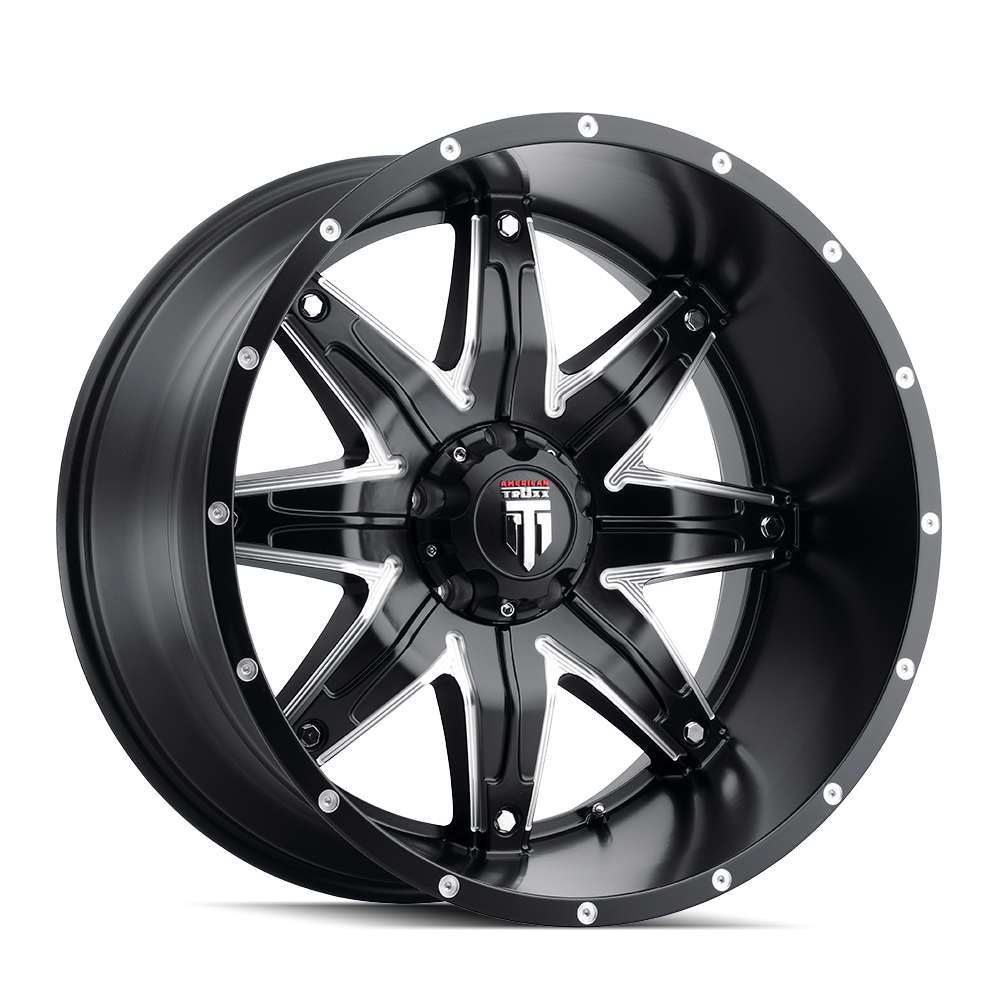 Unleash Your Ride with AMERICAN TRUXX LONESTAR 22x12 Satin Black Milled Wheels