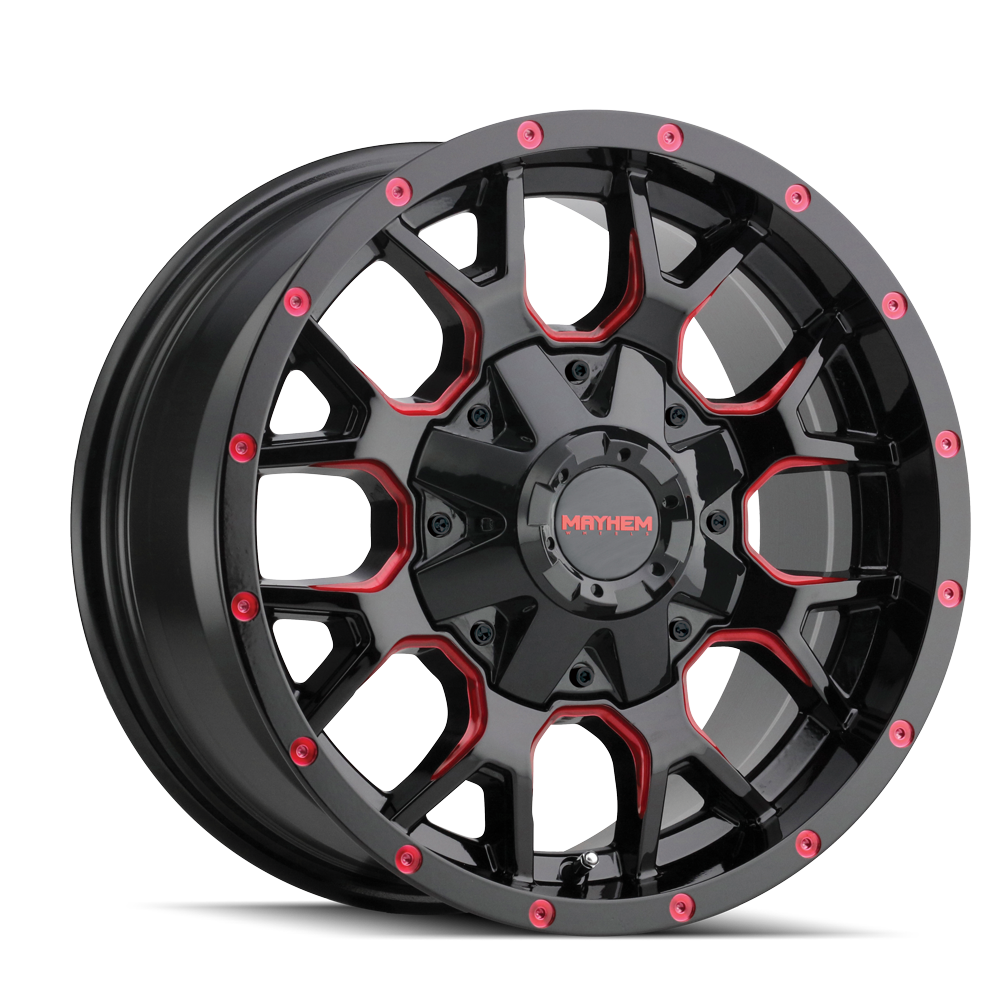MAYHEM WARRIOR Wheels - Gloss Black Milled with Prism Red Accents