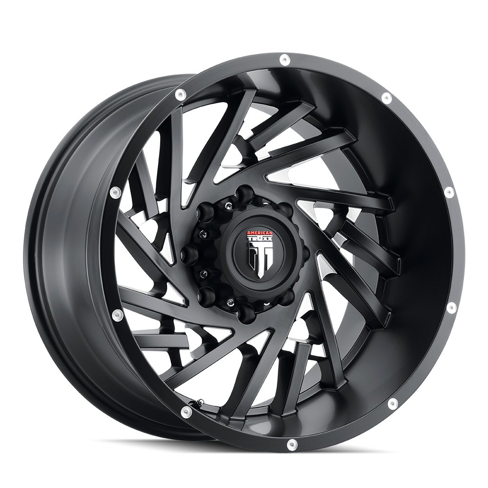 AMERICAN TRUXX WEB 20x12 Wheels - Stunning Satin Black Milled Finish, 8x170 Bolt Pattern, ET-44 Offset