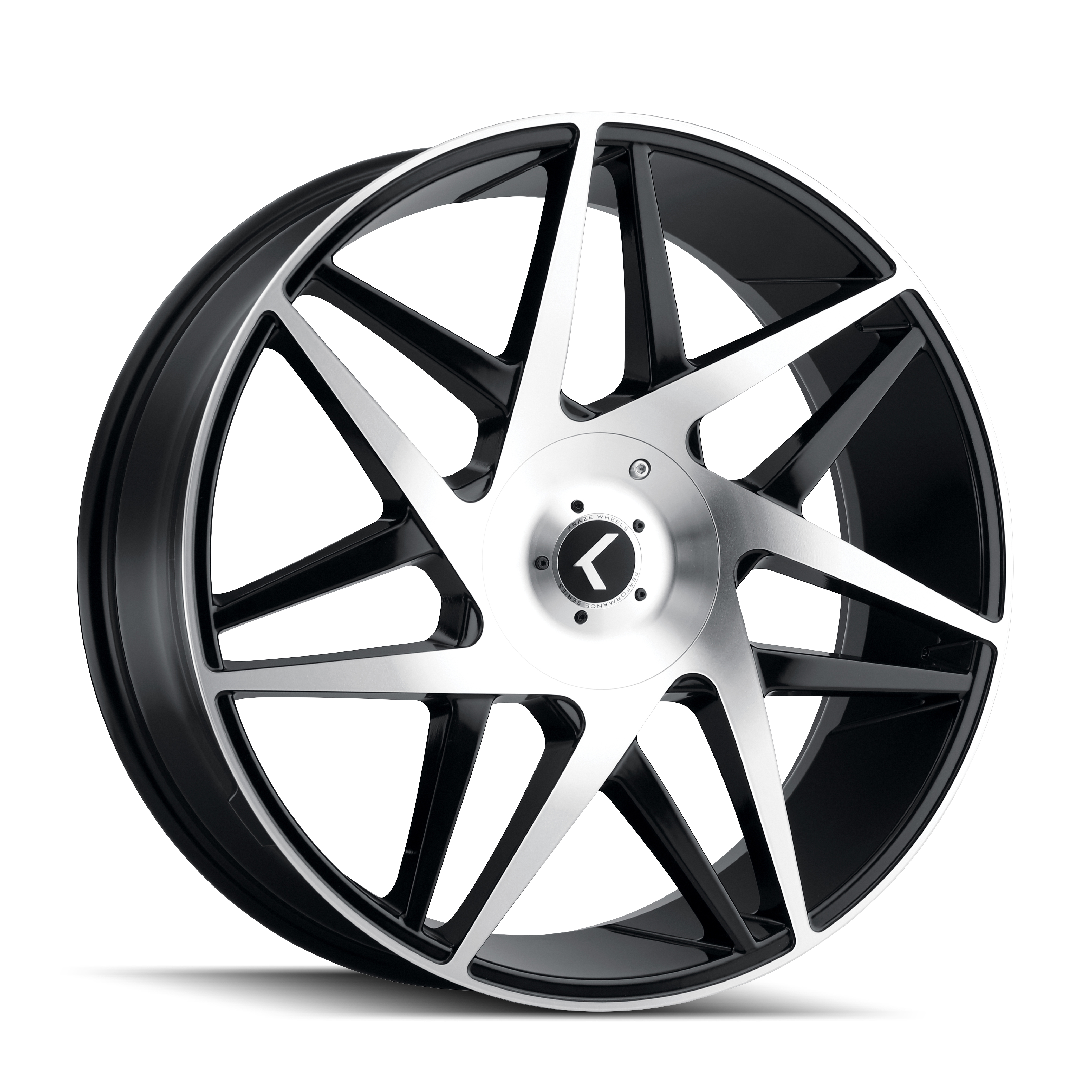 KRAZE PHASE 22x9.5 Wheels - Gloss Black Machined, 5x115/5-139.7 ET18 87 - Upgrade Your Ride Now!