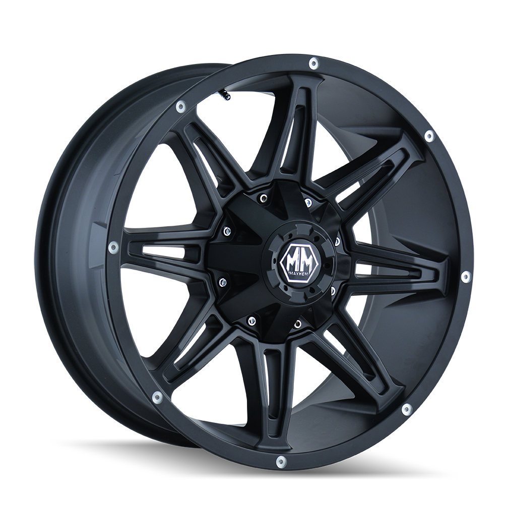MAYHEM RAMPAGE Wheels - 17x9, 6x135/6-139.7 ET13 106 Matte Black - Unleash Your Ride's Potential!