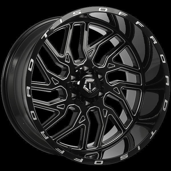 Stunning TIS Wheels 544 - 22x12.0 Gloss Black Milled Edge Wheels!