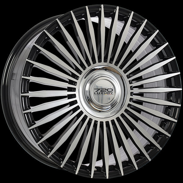 720 Luxury INFINITY Wheels: 22x9.5 Gloss Black - Machined Face, 5x120 ET45