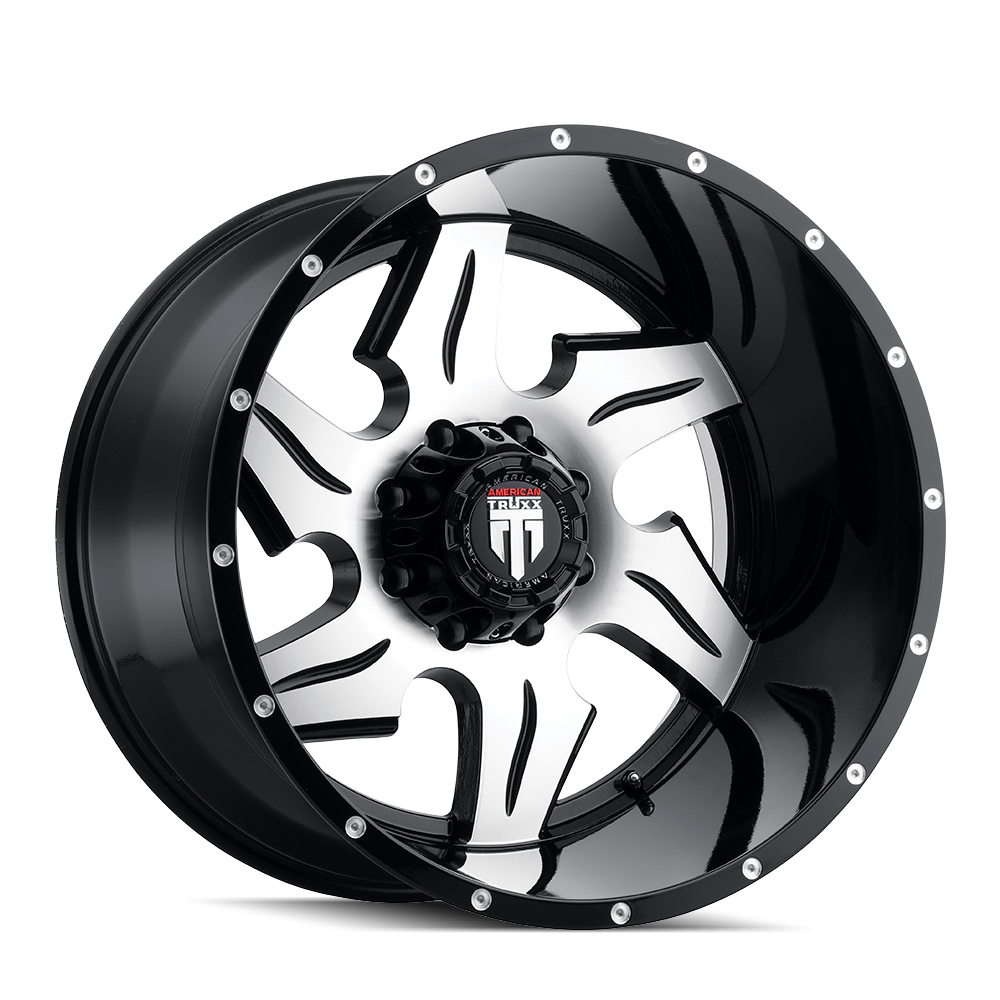 AMERICAN TRUXX NINJA 22x14 Wheels - Gloss Black Machined Perfection!