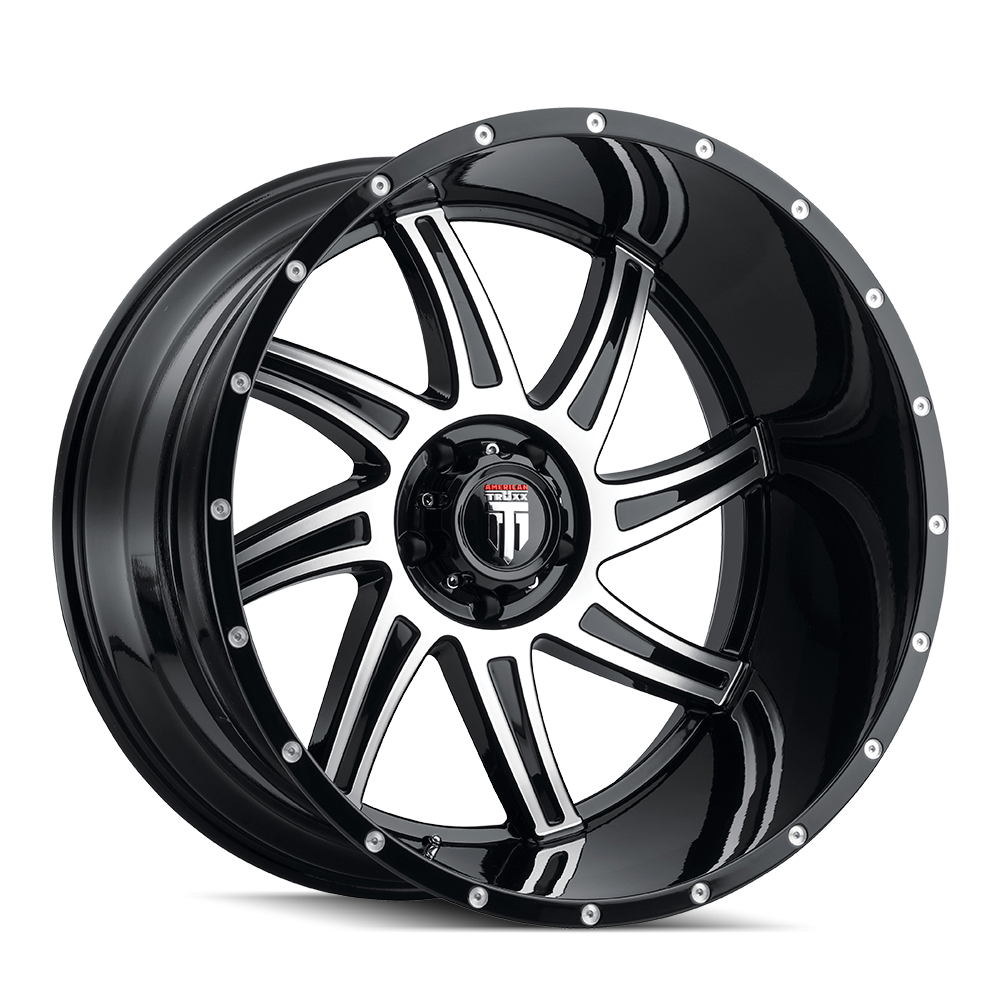 AMERICAN TRUXX VORTEX 24x14 Gloss Black Machined Wheels - A Stunning Upgrade!