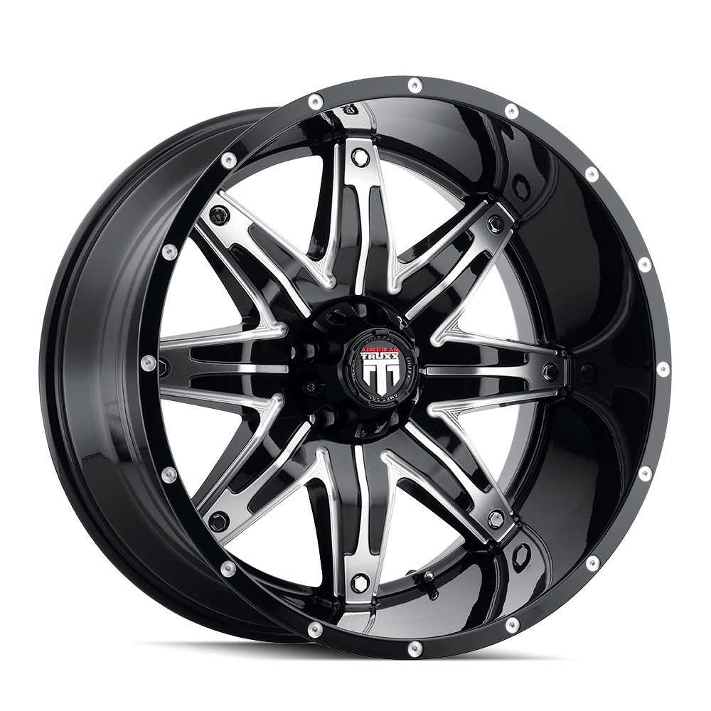 AMERICAN TRUXX LONESTAR 22x12 Gloss Black Machined Wheels - A Stunning Upgrade!