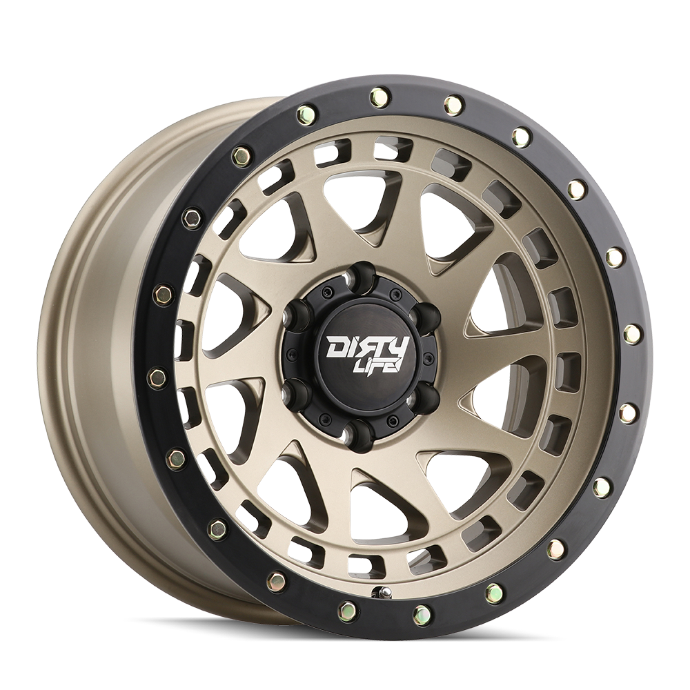 Dirty Life Enigma Pro Wheels - Stunning Satin Gold 17x9 for Ultimate Performance